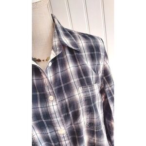 LRL Ralph Lauren Jeans Co Plaid Flannel Shirt Womens XL LS Button Up Cotton